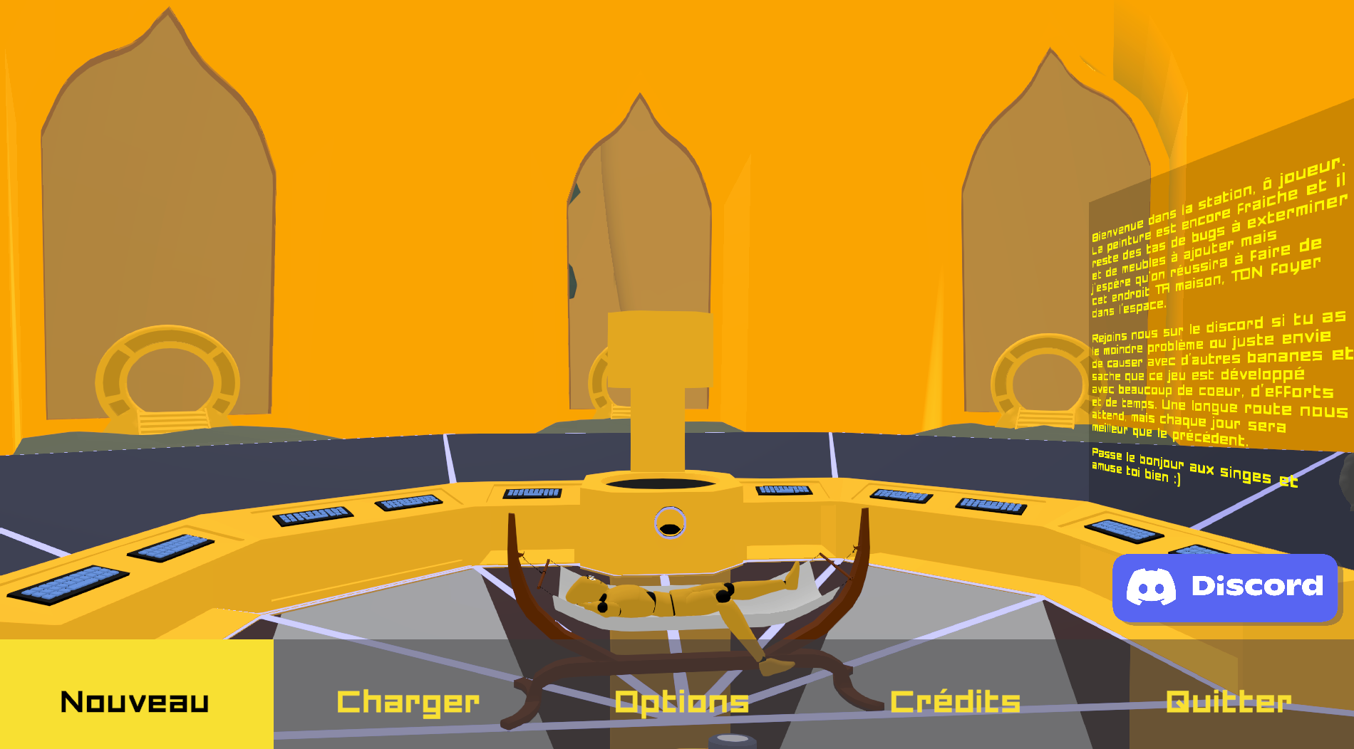 Écran du menu principal